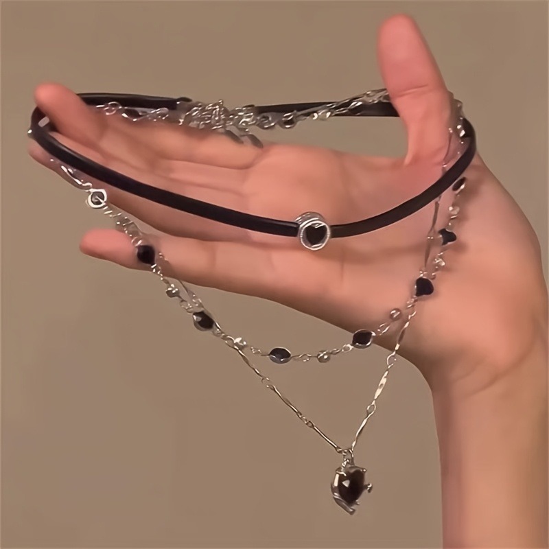 Women'S Gothic Formal Wear - Gotik Katmanlı Kalp Şeklinde Kolye Zinciri