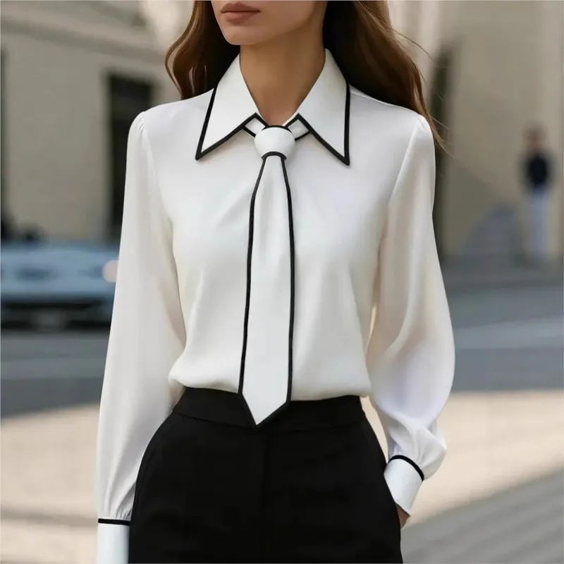 Women'S Formal Wear Suit - Kadın Bluz Moda Gömlek Resmi Papyon