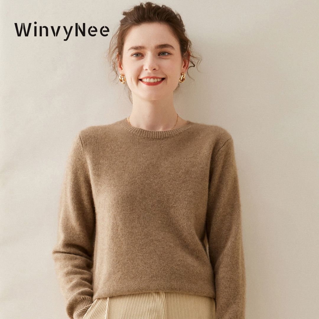 Cashmere Sweater Formal - WinvyNee Kadın Kaşmir Kazak O Boyun