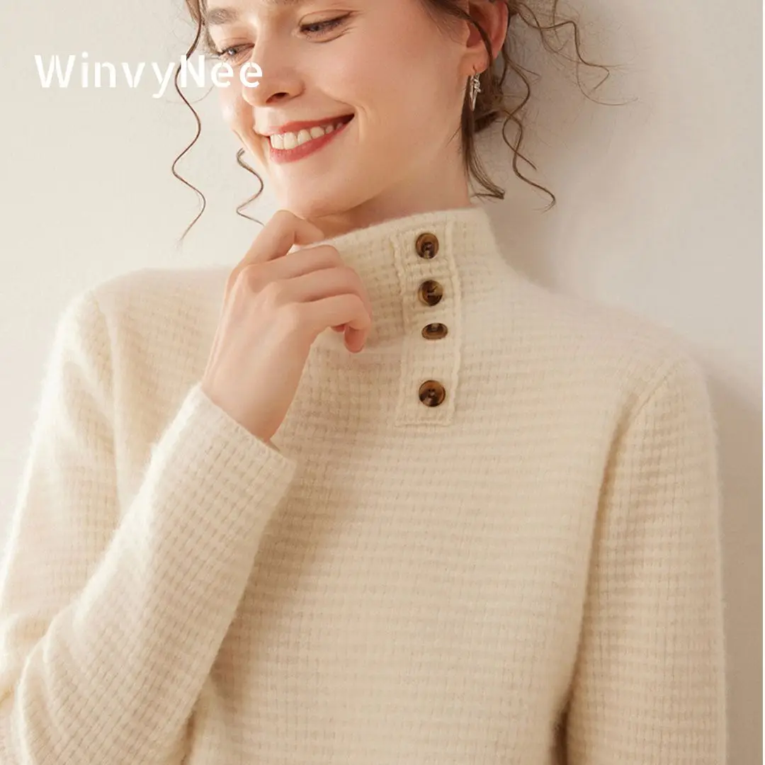 Cashmere Sweater Formal - WinvyNee kadın Kaşmir Yün Kazaklar Balıkçı