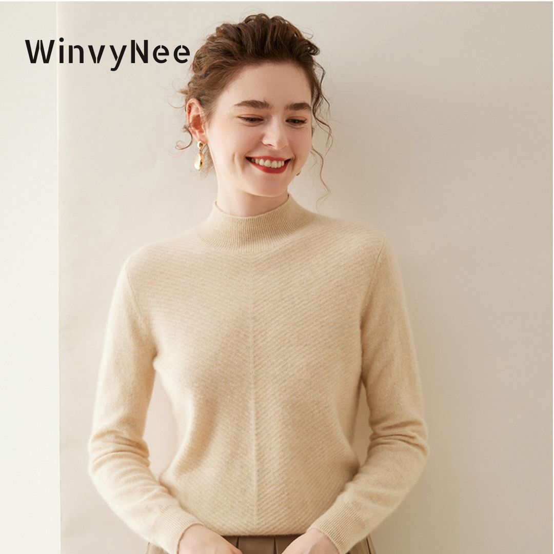 Cashmere Sweater Formal - WinvyNee Kadın Kazak Kaşmir Merinos Yünü