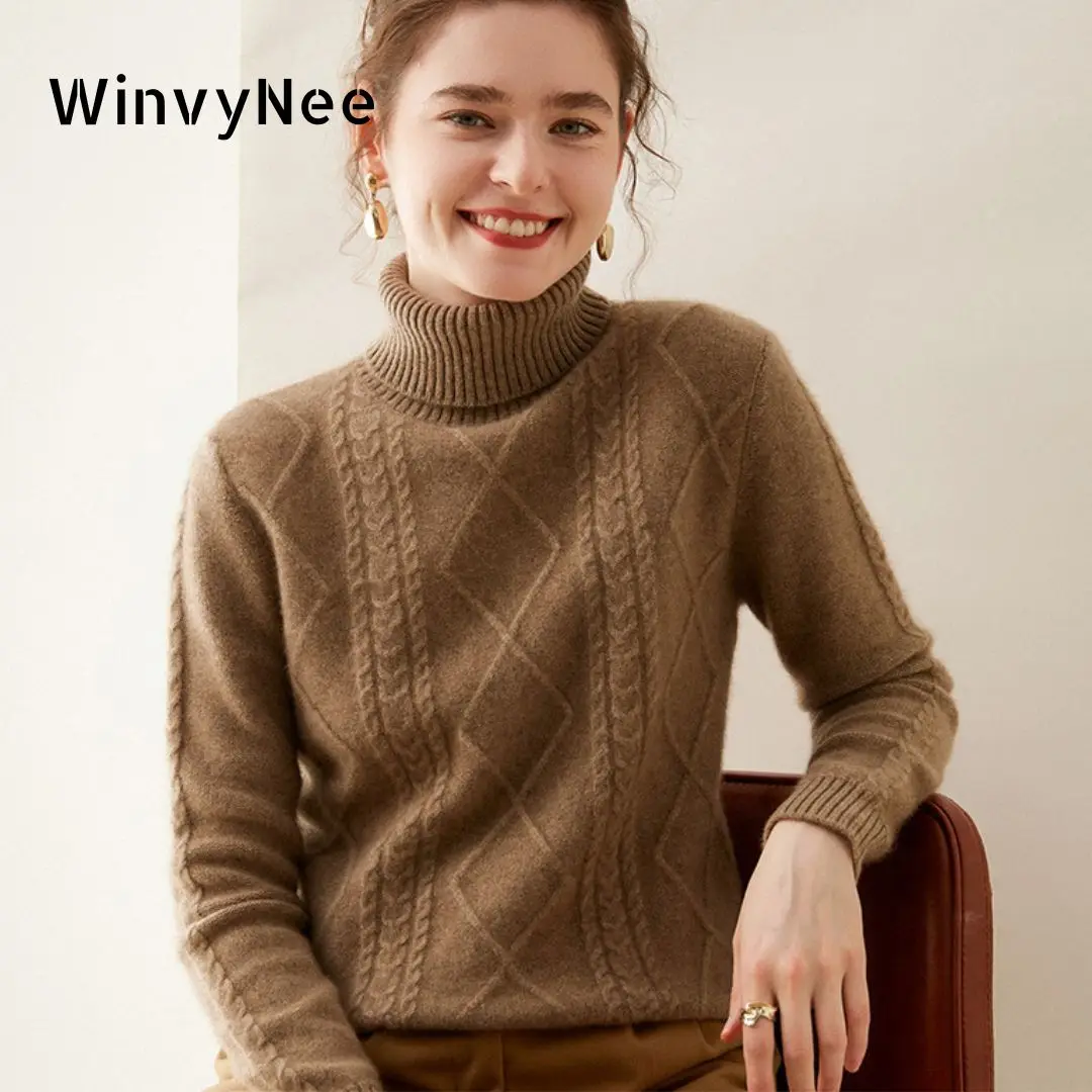 Cashmere Sweater Formal - WinvyNee kadın Kaşmir Yün Kazak Balıkçı