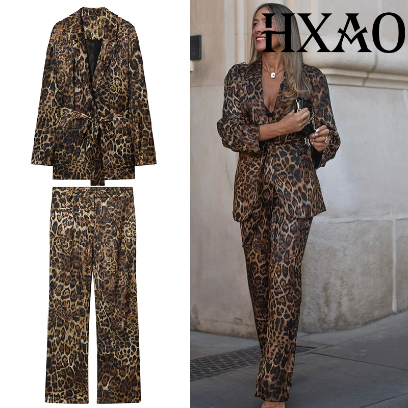 HXAO Leopar Desenli Pantolon T - Women'S Formal Wear Suit incelemesi ve fiyatı