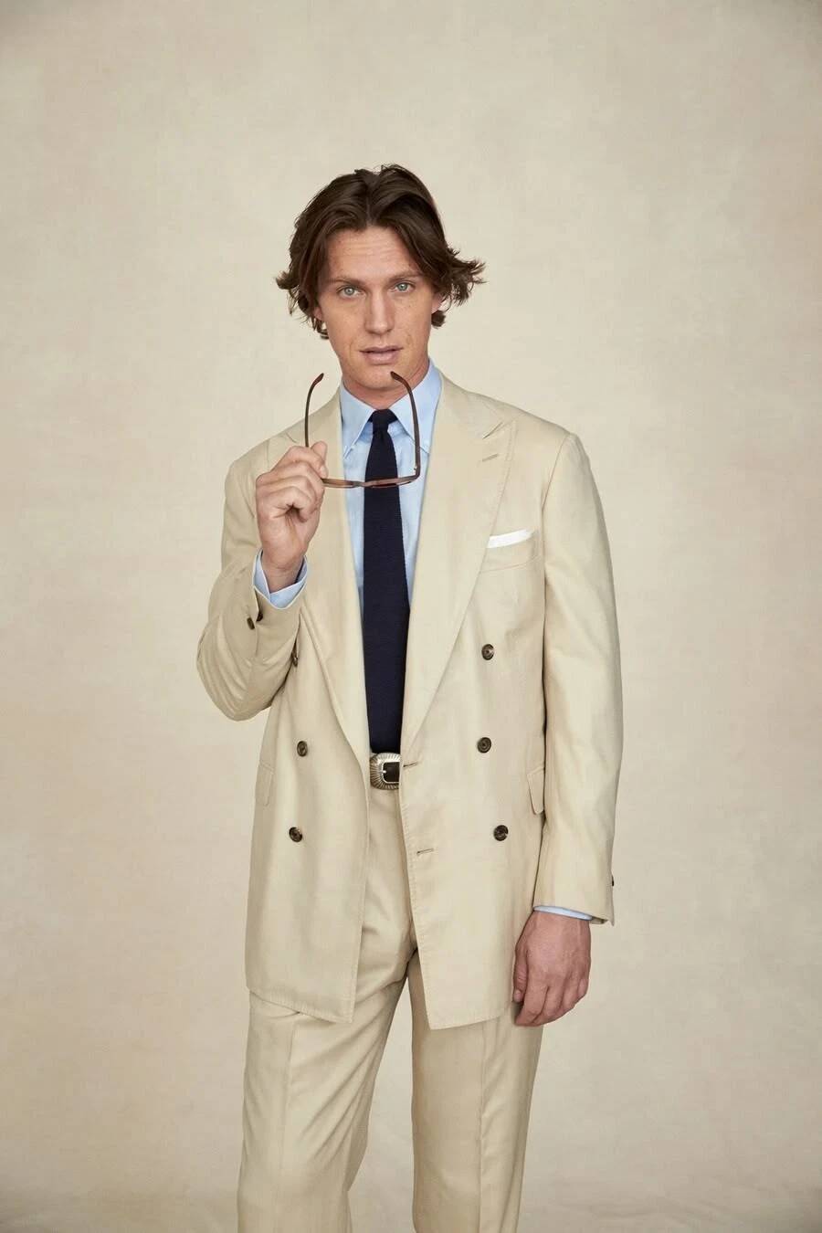 Bej Geniş Sivri Yaka Kruvaze E - Tailored Trouser Wide incelemesi ve fiyatı