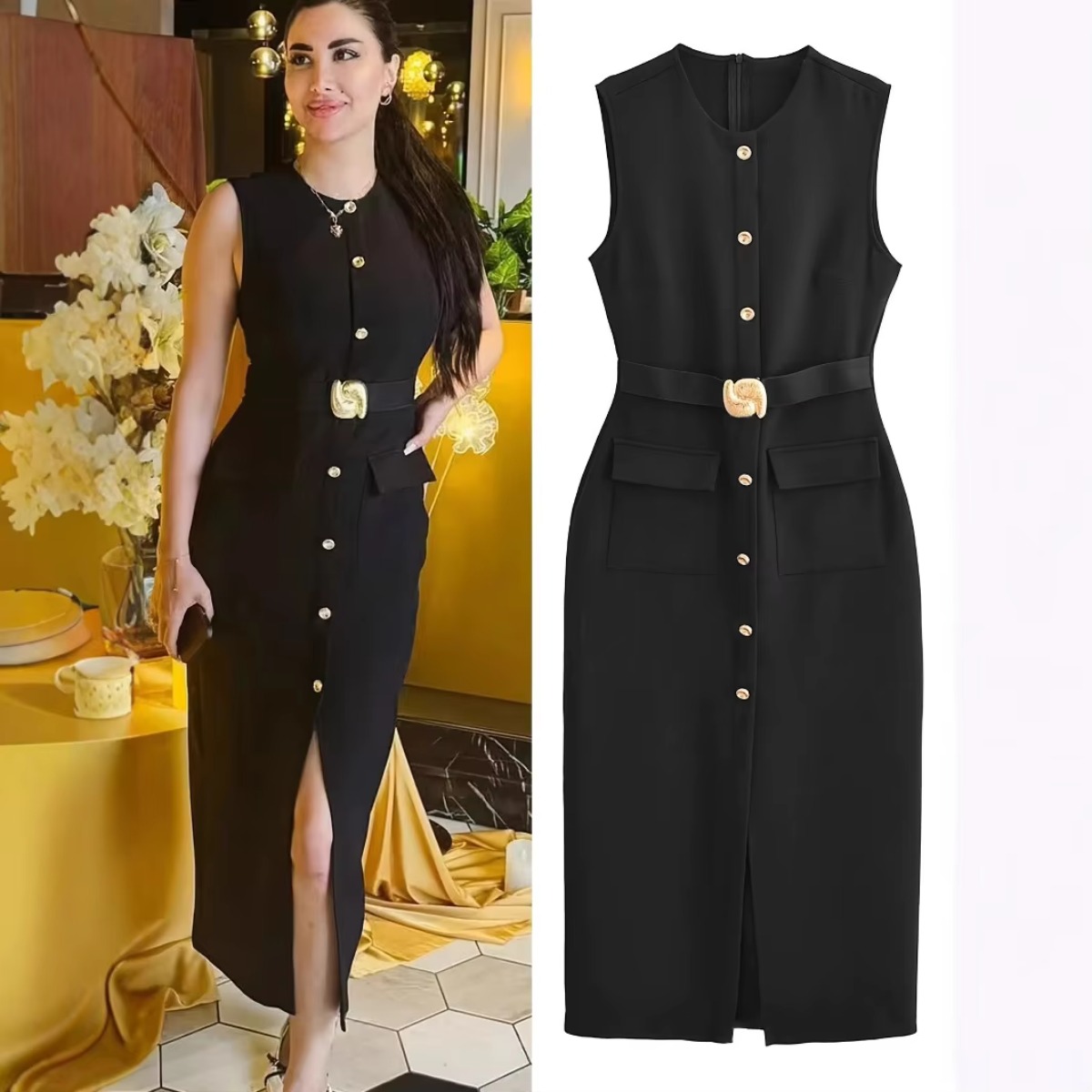 Kadın Kolsuz Yuvarlak Yaka Düz - Women'S Formal Dinner Wear incelemesi ve fiyatı