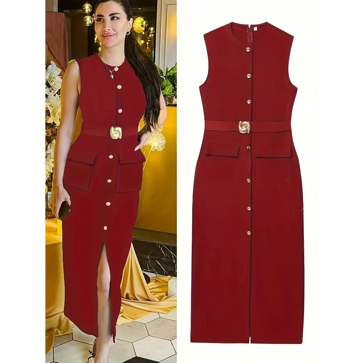 Kadın Kolsuz Yuvarlak Yaka Düz - Women'S Formal Dinner Wear incelemesi ve fiyatı